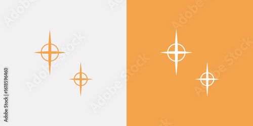 キラキラした飾りのアイコンのセット
