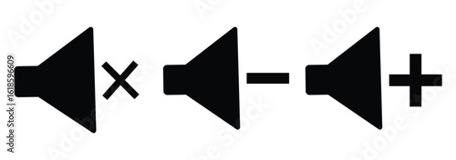 Speaker Set Icon. Sound Icon. volume icon vector illustration