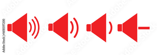 Speaker Set Icon. Sound Icon. volume icon vector illustration
