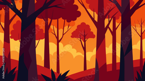 Witness the deep rich colors of a forest in late autumn season