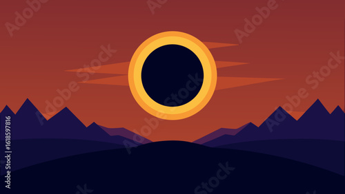 Experience the dramatic light of a solar eclipse over a landscape