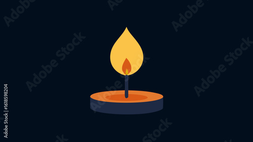 Experience the gentle light of a candle flame in a dark room
