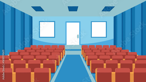 Discover the interior of an empty clean lecture hall ready for learning