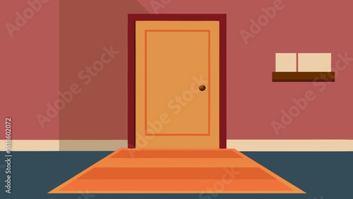Inviting Empty Clean Entryway Featuring a Simple Doormat