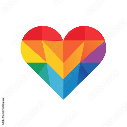 Colorful Heart Icon Isolate...