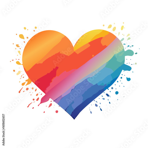Watercolor Style Colorful H...