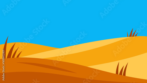 Arid Hill Landscape with Dry Grass and Rolling Terrain