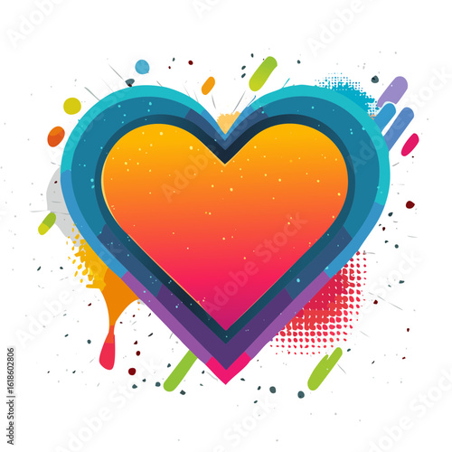 Colorful Graffiti Heart Ico...