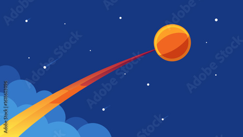 Wide Open Sky with a Bright Visible Satellite Orbiting