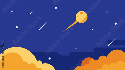 Wide Open Sky with a Meteor Shower in Progress Display