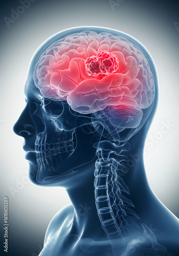 Neurological Tumor Detection – Medical Scan Illustration