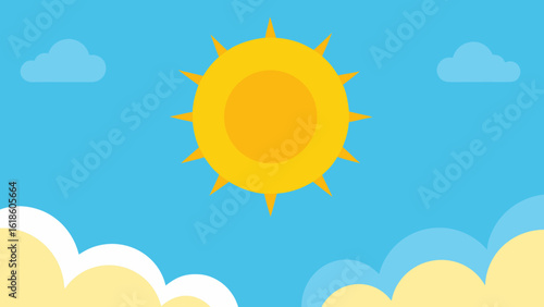 Clean Sky Background with Sun in Top Corner and No Clouds