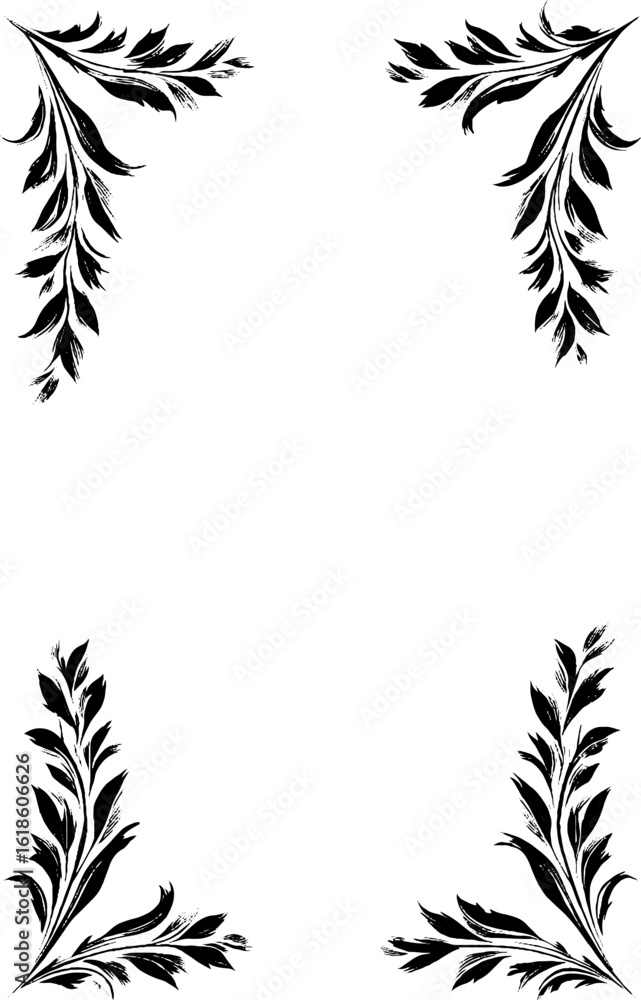 Elegant abstract leaf border design for decoration and print Elegant abstract leaf border design for decoration and print