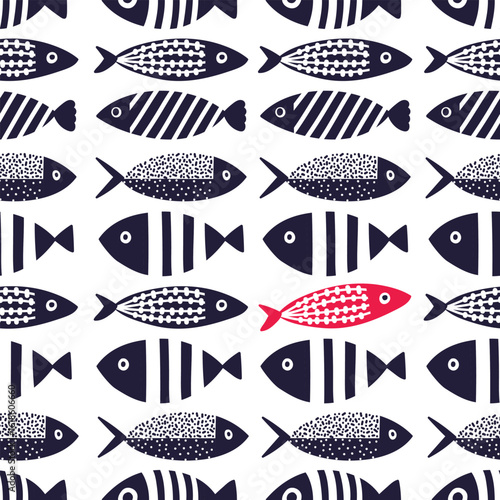Cute fish. Kids background. Seamless pattern. Can be used in textile industry, paper, background, scrapbooking.