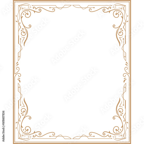 Elegant Gold Frame: A sophisticated gold frame is displayed, its ornate design and exquisite detail, perfect for adding a touch of elegance and sophistication.