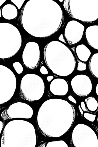 Abstract cell nuclei pattern in black and white for scientific background design