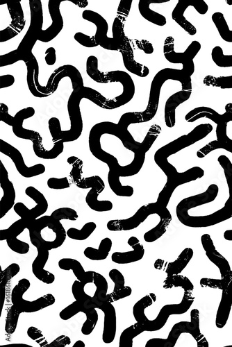 Abstract black and white bacterial chain pattern for retro background design