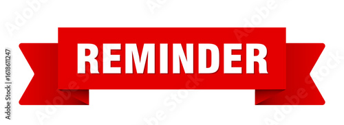 reminder ribbon isolated on transparent background. reminder ribbon