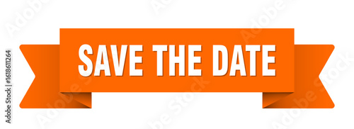 save the date ribbon isolated on transparent background. save the date ribbon