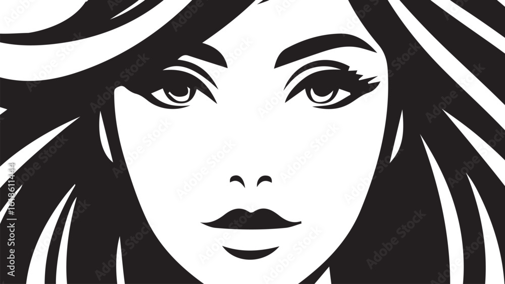 background of beautiful woman with beautiful black and white hair background of beautiful woman with beautiful black and white hair