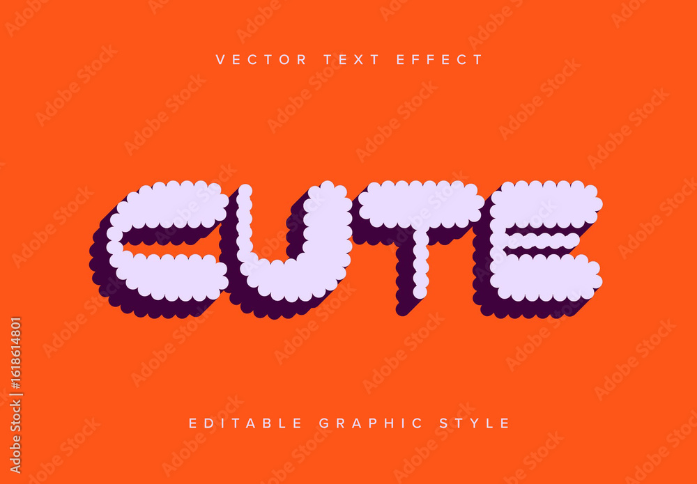 Scalloping Text Scalloped Edge Text Effect Mockup Stock Template | Adobe Stock