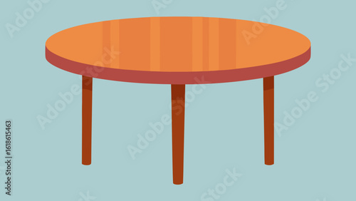 Rustic Simple Round Wooden Dining Table with No Chairs