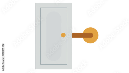 Sleek Simple Elegant Doorknob on Plain White Door
