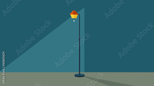 Stylish Single Elegant Floor Lamp Illuminating Cozy Room Corner