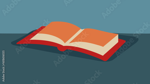 Open Book Face Down on Clean Minimalist Floor Surface