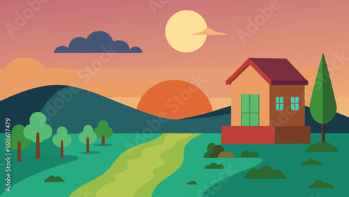 Quaint Small House by River with Beautiful Vegetable Garden Growing