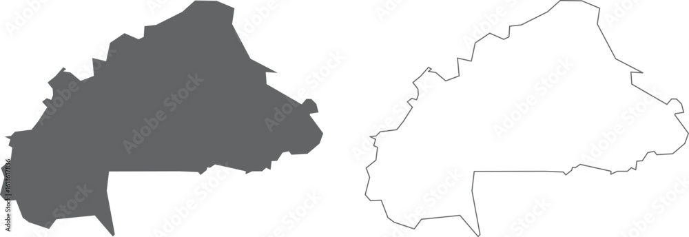 Fototapeta premium vector illustration of simple abstract map of Burkina Faso