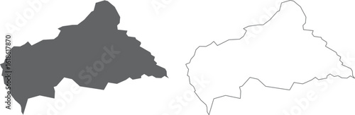 vector illustration of simple abstract map of Central African Republic