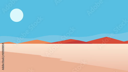 Blazing vast empty salt flat under a midday sun arid landscape