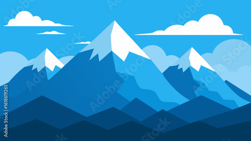 Ethereal view of distant cloud shrouded mountain peaks serene landscape