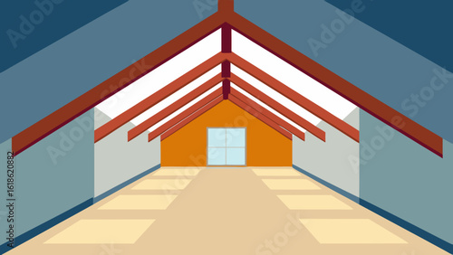 Vast empty attic space with exposed rafters clean renovation potential