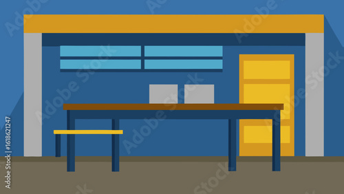 Pristine empty workbench in a spacious garage ready for new projects