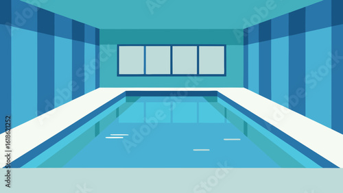 Clean empty swimming pool inside a building spacious indoor aquatic area