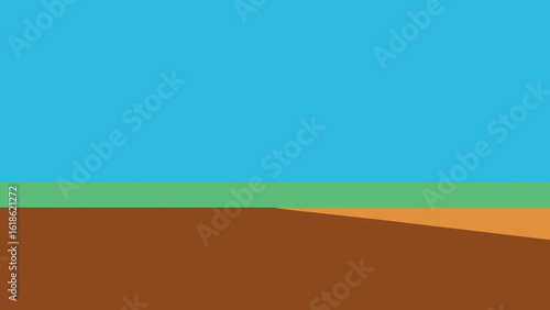 Clean Sharp Horizon Line Dividing Land and Sky Nature