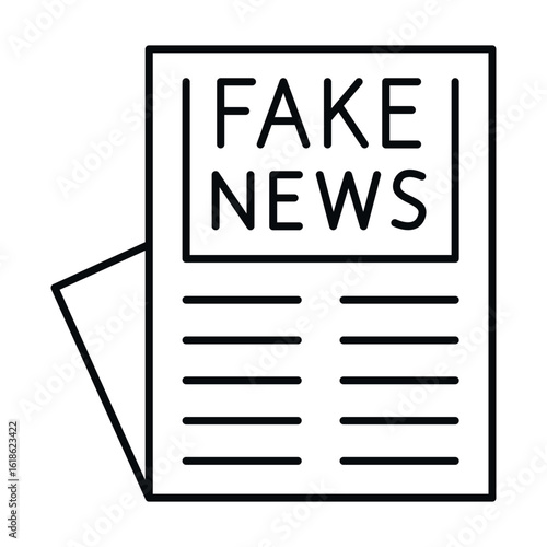Fake news icon design representing disinformation and propaganda in the media and on social media