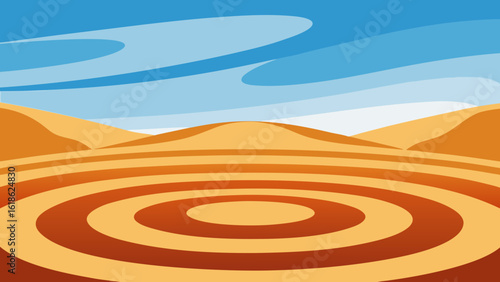 Stunning Landscape of Naturally Formed Symmetrical Sand Dunes