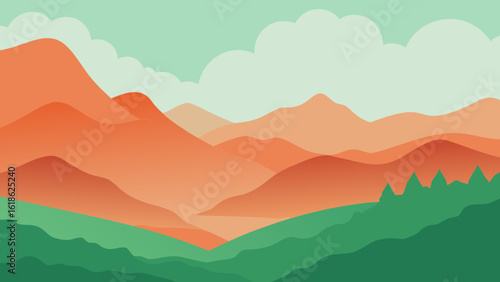 Serene Landscape of Rolling Mist Shrouded Hills in China