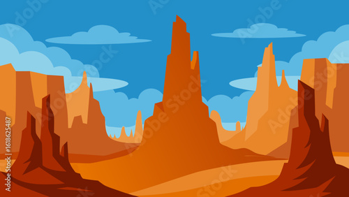 Dramatic Landscape of Towering Eroded Badlands Formations and Spires