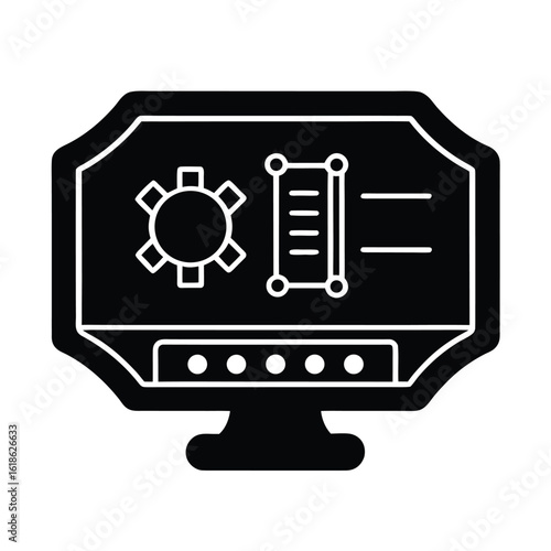 Computer Display with Settings and List Icon Silhouette Free Download Computer Display with Settings and List Icon Silhouette - GFXLoad