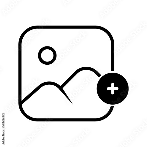 Add picture icon isolated on white background. eps10