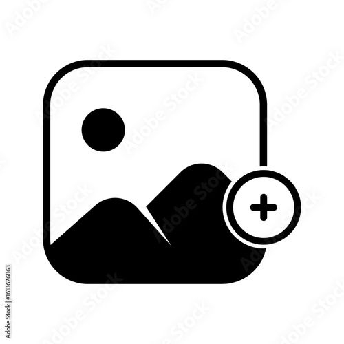 Add picture icon isolated on white background. eps10