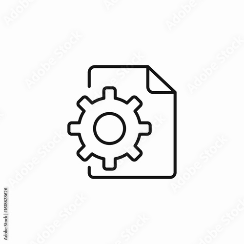 document gear process icon sign vector