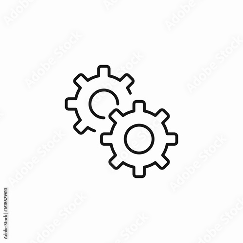 interlocking gear wheels icon sign vector