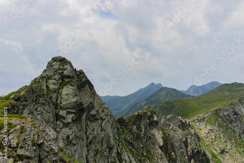 Photography view of summer green mountains fagaras carpathians ridges mountain chain eastern