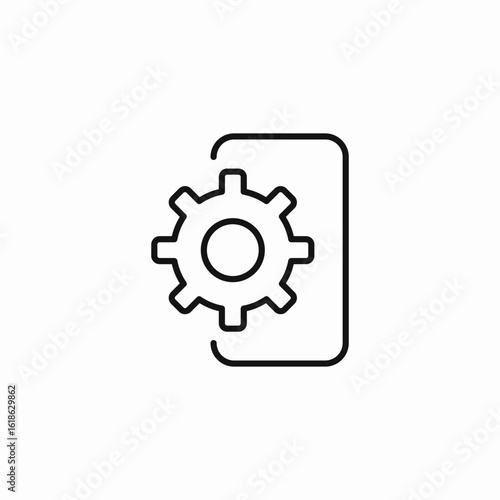 mobile app settings icon sign vector