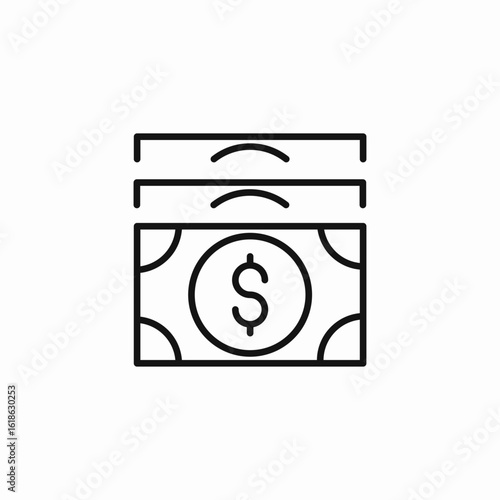 stack of money icon sign vector